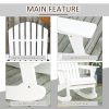 Snowy White Adirondack Rocking Chair for Outdoor Spaces, Slatted Back Design|