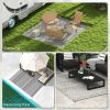 Outdoor Mat 8x10 Reversible Boho, RV Camping Patio, Gray & White, Portable