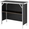 Folding Portable Bar Table,Trade Show Podium with Carrying Case, Storage Shelf & Black Skirt for Indoor, Outdoor, Party, Picnic