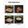 Pizza Stone, 15 x 12 in Rectangular Cordierite Pizza Stone, Extra Large Baking-Stone with Scraper, 0.6 in Thick Heat-Resistant Cordierite, for Kitchen