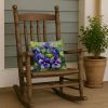 Rhode Island Violets in Watercolor Throw Pillow Machine Washable, Indoor Outdoor Decorative Pillow for Couch, Bed or Patio, 14Hx14W