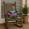 Washington Coast Rhododendrons in Watercolor Throw Pillow Machine Washable, Indoor Outdoor Decorative Pillow for Couch, Bed or Patio, 14Hx14W