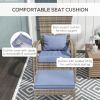 Resin Adirondack Lounger with Ottoman: Comfort Design, Detachable Cushions, & Broad Armrests for Outdoor Relaxation|