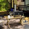 Outdoor Pizza Oven Wood Fired with 12 Stone Peel Waterproof Cover for Patio Cooking Black