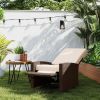 Outdoor Wicker Swivel Recliner Chair, Lifting Footrest, 360Â° Rotating Basic, Water-resistant Cushions, Cream White