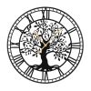 Black Tree of Life Decorative Wall Clock, 27' Non-Ticking Quartz Movement Easy to Read