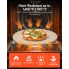 Pizza Stone, 16 in Round Pizza Stone, 0.67" Thick Extra Large Baking-Stone with Rack Stand, 1450 Fahrenheit Heat-Resistant Cooking Stones, for Kitchen