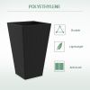 Set of 3 Tall Planters with Drainage Hole, 24" Outdoor Flower Plant Pots, Indoor Planters for Porch, Front Door, Entryway, Patio and Deck, Black