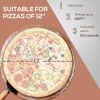 Pellet Wood Fired Pizza Oven, Outdoor Pizza Maker with 12" Rotating Stone, Peel and Waterproof Cover, Black