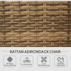 Patio Adirondack Chair with Rattan Wicker, Soft Cushions, Tall Curved Backrest for Deck or Garden, Sky Blue