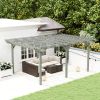12' x 16' Outdoor Pergola, Wood Gazebo Grape Trellis with Stable Structure for Climbing Plant Support, Gray
