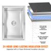 Drop in Ice Chest, 27"L x 18"W x 21"H Stainless Steel Ice Cooler, Commercial Ice Bin with Sliding Cover, 40.9 qt Outdoor Kitchen Ice Bar