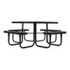 Picnic Table, Outdoor Weather Resistant Patio Dining Furniture Set, Heavy Duty Coated Steel Tables with Umbrella Hole