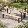 70 Inch 3-Piece Folding Picnic Table with Benches for 6 Fir Wood Portable Bear Camping Table