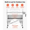 Rotisserie Grill, 38W BBQ Outdoor Pig & Lamb Spit Roaster, Charcoal Spit Roaster with 132 LBS Load Capacity & 7-Level Height, Stainless Steel Electric