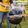 Grill Basket Set, Removable Wooden Handle, 304 Stainless Steel, Rolling BBQ Tools, Smoker Grilling Accessories for Vegetable Fish, Outdoor Cooking Cam