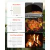 Outdoor Pizza Oven, 12" Pellet Fire Ovens, 2-Layer Pizza Oven Wood Fired, Wood Burning Outdoor Pizza-Oven with 2 Removable Wheels, 1000 F Max Temperat