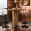 A small bar set with 2 bar stools, cocktail table with bar changing chairs, circular small bar table, perfect for busy family bars