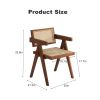 Modern Mid Century Dining Chairs Set of 2, Rattan Accent Chairs, Comfy Armchairs