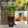 Trio of Tall Planters: 22" Brown, Designed for Both Indoor and Outdoor Use, with Superior Drainage|