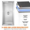 Drop in Ice Chest, 36"L x 18"W x 14"H Stainless Steel Ice Cooler, Commercial Ice Bin with Sliding Cover, 40.9 qt Outdoor Kitchen Ice Bar