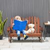 Outdoor 2 Person Kid Adirondack Rocking Chair Backrest Armrest Solid Wood Coffee for up 220lbs for outdoor places, such as backyard, poolside
