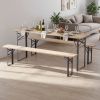70 Inch 3-Piece Folding Picnic Table with Benches for 6 Fir Wood Portable Bear Camping Table