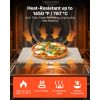 Pizza Stone, 15 x 12 in Rectangular Cordierite Pizza Stone, Extra Large Baking-Stone with Scraper, 0.6 in Thick Heat-Resistant Cordierite, for Kitchen