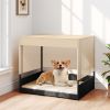 Elevated Wicker Dog House for Small to Medium Breeds