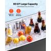 80 Quart Rolling Ice Chest Cart, with 2-Stage Telescopic Pull Handle and 2 Swivel Casters, Portable Table Beach Patio Party Bar Cold Drink Beverage