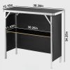 Folding Portable Bar Table,Trade Show Podium with Carrying Case, Storage Shelf & Black Skirt for Indoor, Outdoor, Party, Picnic