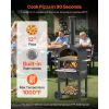Outdoor Pizza Oven, 12" Pellet Fire Ovens, 2-Layer Pizza Oven Wood Fired, Wood Burning Outdoor Pizza-Oven with 2 Removable Wheels, 1000 F Max Temperat