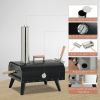 Outdoor Pizza Oven Wood Fired with 12 Stone Peel Waterproof Cover for Patio Cooking Black
