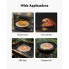 Pizza Stone, 16 in Round Pizza Stone, 0.67" Thick Extra Large Baking-Stone with Rack Stand, 1450 Fahrenheit Heat-Resistant Cooking Stones, for Kitchen