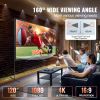 Projector Screen with Stand, 120 inch 16:9 4K 1080 HD Outdoor Movie Screen with Stand, Wrinkle-Free Projection Screen with Bar Feet and Carry Bag