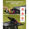 Gas Griddle, 2-Burner Flat Top Grill, 28 inch Grill Plate Foldable Propane Griddle with Wheels, 30000 BTU Outdoor Flat Top Grills for Pan-Frying, Gril