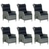 Outdoor Dining Set Light Grey, Black