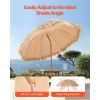Tiki Umbrella, 8 ft Thatched Patio Umbrella with Tilt, Hawaiian Style Beach Parasol with Durable PP Thatch and 8 Metal Ribs, Grass Pool Umbrellas for