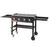 Gas Griddle, 4-Burner Flat Top Grill, 36 inch Grill Plate Foldable Propane Griddle with Wheels, 60000 BTU Outdoor Flat Top Grills for Pan-Frying