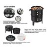 Outdoor double-layer grill, charcoal wood fired braising and smoking stove