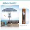 Patio Shade: 7x7 ft, Stylish Blue Umbrella with Tilt and Vent, Fringed Ruffles for Enhanced Outdoor Decor|