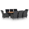 Outdoor Dining Set Dark grey and black