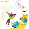 4 Pack Metal Hummingbird Wall Art Decor, 3D Colorful Birds Outdoor Wall Art Patio Fence Decorations