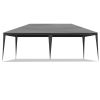 10x20ft Black Pop Up Canopy Tent, 6 Removable Sidewalls with 2 Doors 4 Windows