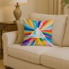 Gay Pride Intersectional Prism Throw Pillow Machine Washable, Indoor Outdoor Decorative Pillow for Couch, Bed or Patio, 14Hx14W