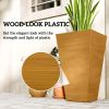 Trio of Tall Planters: 22" Brown, Designed for Both Indoor and Outdoor Use, with Superior Drainage|