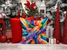Together, Stronger Pride Throw Pillow Machine Washable, Indoor Outdoor Decorative Pillow for Couch, Bed or Patio, 18Hx18W