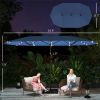Garden sunshade umbrella, with base courtyard umbrella, outdoor umbrella, Navy Blue