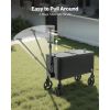 80 Quart Rolling Ice Chest Cart, with 2-Stage Telescopic Pull Handle and 2 Swivel Casters, Portable Table Beach Patio Party Bar Cold Drink Beverage