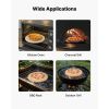 Pizza Stone, 15 in Round Pizza Stone, 0.67 in Large Cordierite Baking-Stone with Metal Peel, Scrape, 1450Fahrenheit Heat-Resistant Cooking Stones, for
